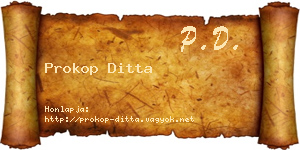 Prokop Ditta névjegykártya